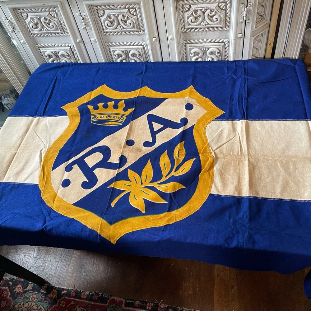 Vintage Royal Ambassadors large fabric Flag Baptist church blue white yellow